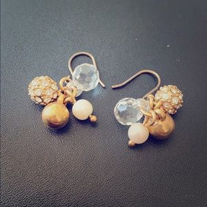 J. Crew dangly gold and crystal earrings